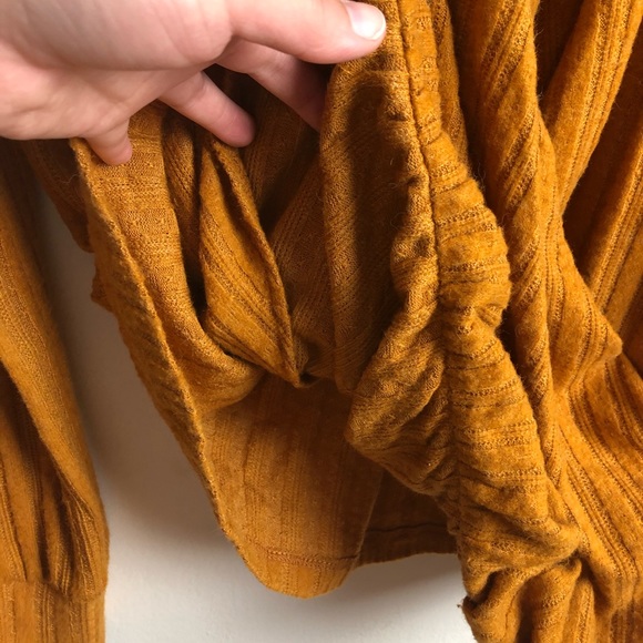 ANTHROPOLOGY Maeve Woodruff Mustard Wrap Top - Picture 13 of 15